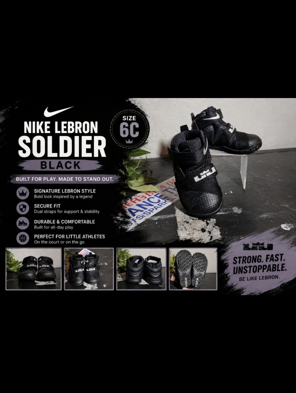 NIKE LeBron Soldier Black 6C